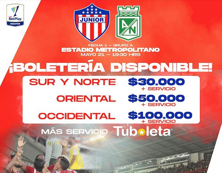 Boleter A A La Venta Para Junior Vs Nacional Diario Deportes El