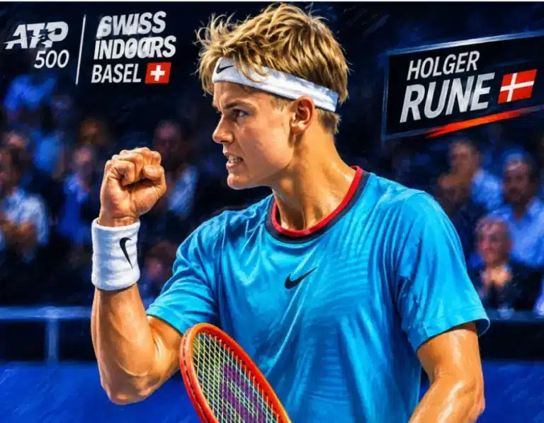 En Basilea, el danés Holger Rune sobrevivió a 32 aces de Quentin Halys y ganó su primer juego en más de un año