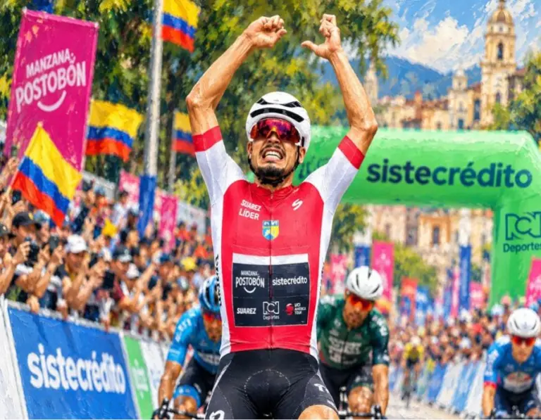Kevin Castillo ganó al sprint en Cali y se vistió de amarillo en el Clásico RCN